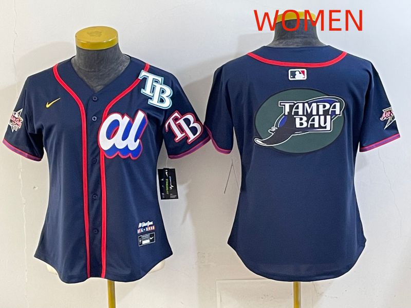 Women 2025 Tampa Bay Rays Blank Drak Blue All star Nike MLB Jersey style 04->women mlb jersey->Women Jersey